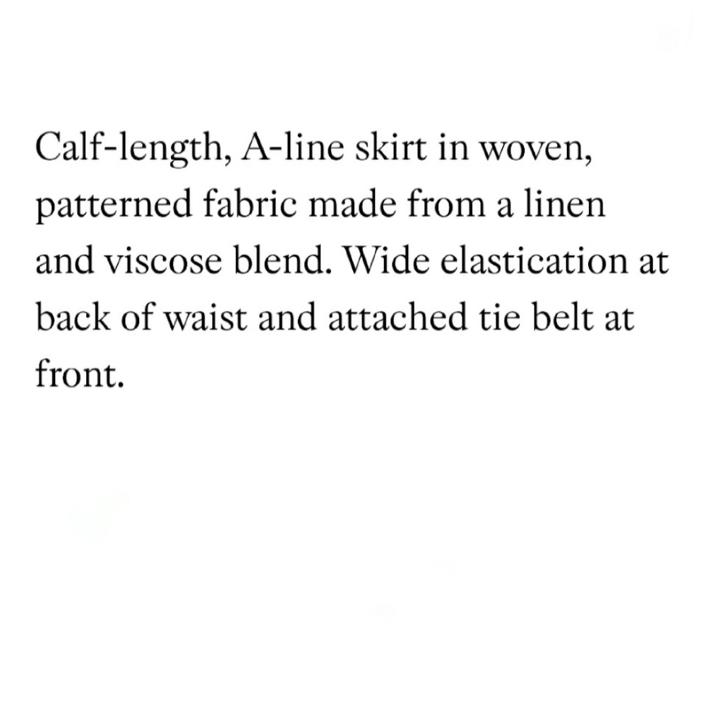 Dark Yellow Linen Blend Leaf Patterned Skirt - image 4